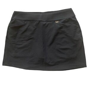 Greg Norman PlayDry Women Black Golf Skort Large Activewear Skirt Pockets Sporty